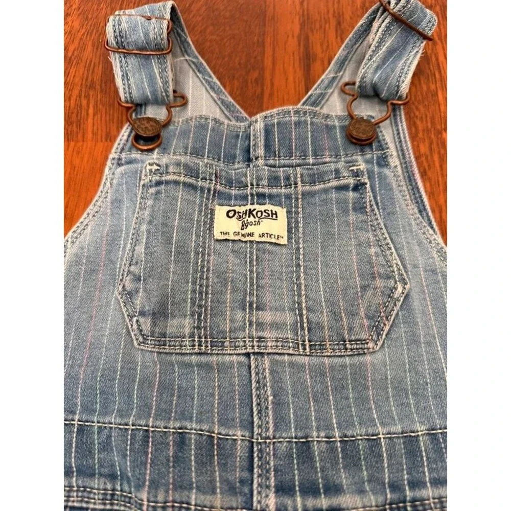 OshKosh baby girl pinstripes denim overalls